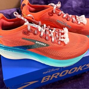 Brooks Vibrant Red and Teal Running Shoes